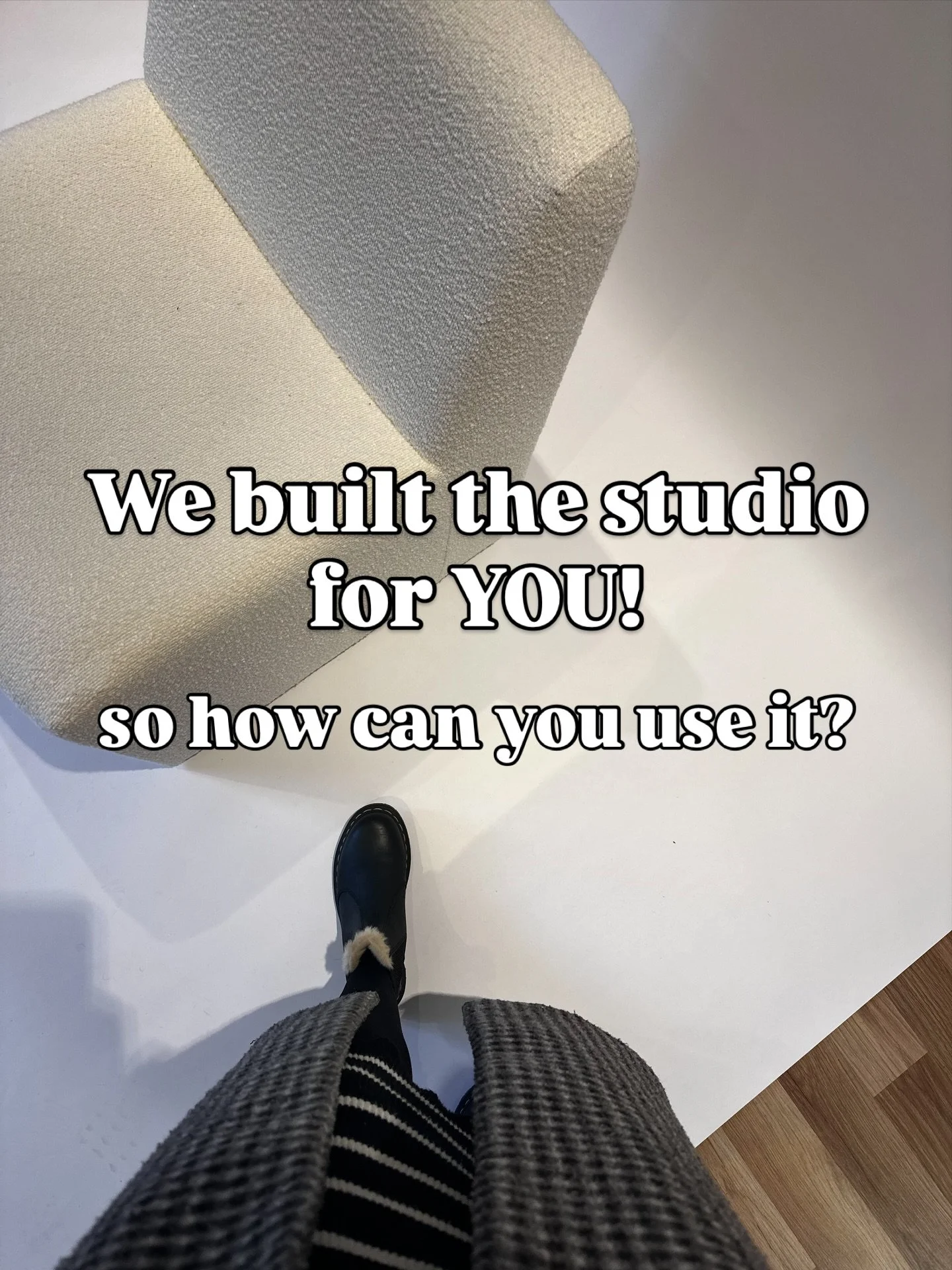 We built this studio for YOU! So how can you use it? 🌟

explore our various offerings through our post 💕

We always say that the possibilities are endless with the studio space, so if you have any other ideas for how you would like to use our space