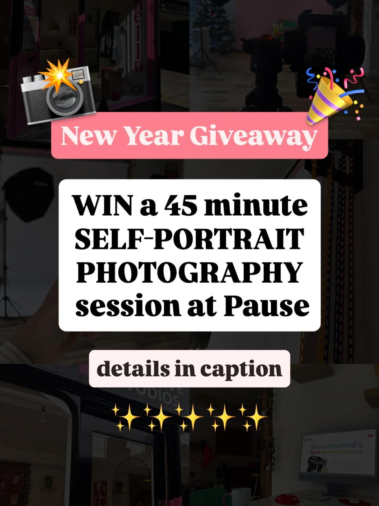 ✨ WIN A FREE SELF-PORTRAIT PHOTOGRAPHY SESSION AT PAUSE 📸

To enter:
* Make sure you are following @pausecreativestudios
* Like this post
* Tag a friend or business 
* Optional: Extra entry if you share on your story 

1 lucky person will win a 45 m