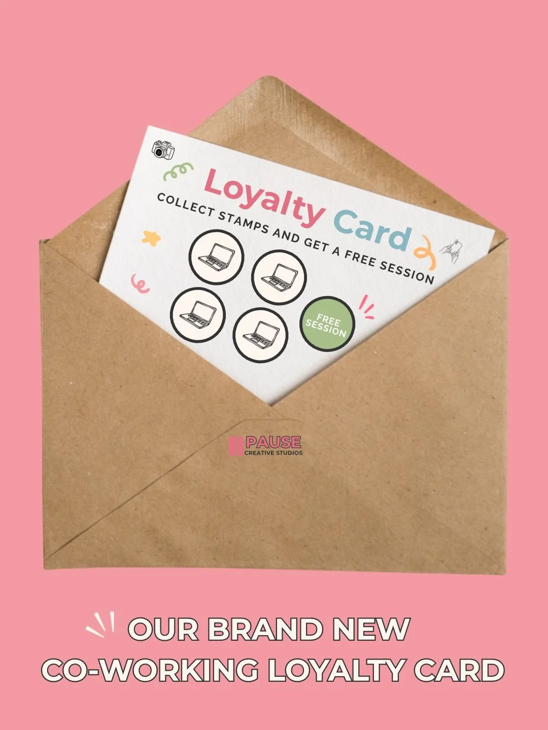 🤗 Co-working loyalty cards and referral scheme now available!

Pick up a loyalty card during your next co-working session at @pausecreativestudios. ❤️ Get a stamp each time you come in for a session and get your 5th session FREE!

If you have been t