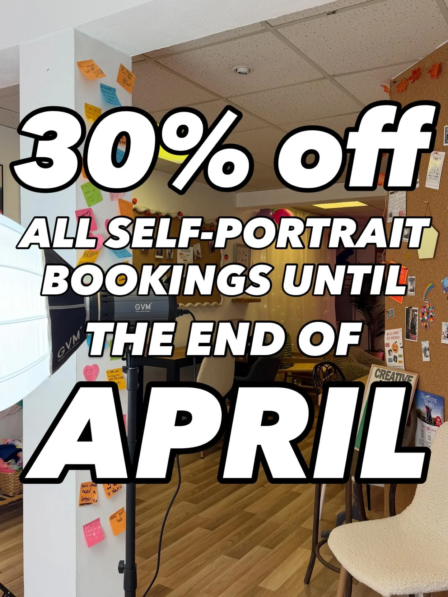 30% off ALL self-portrait bookings from now until the end of April 🎉📸❤️

Book via our website at pausecreativestudios.co.uk 🌐

Use code &lsquo;TAKE30&rsquo; to get 30% off any self-portrait booking from NOW until END OF APRIL.🌸

Whether it&rsquo;