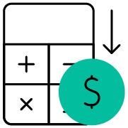 A dark blue icon featuring a stylized downward arrow pointing to a face with a neutral expression, in white and blue outlines.