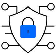 Icon of a washing machine with a shield symbol on its front.