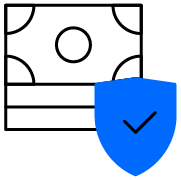 Icon of a washing machine with a shield in the center, representing laundry protection or security.