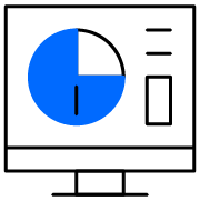 Simple icon with four linked shapes: one vertical oval, one square, and two small circles, one horizontal oval and one small square.