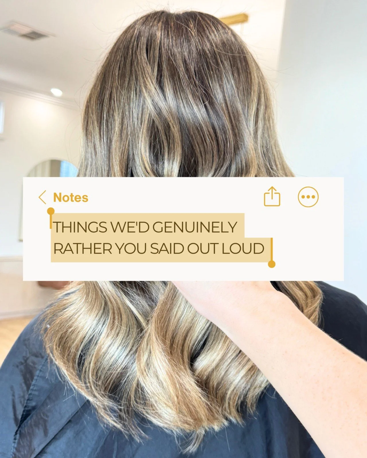 Your permission slip for the salon chair...
ㅤ
"actually, can we go a touch darker?"
yes, tell us. we'd so much rather adjust now than have you wash it tonight wishing it was darker.
ㅤ
"can you talk me through what you're doing?"
p