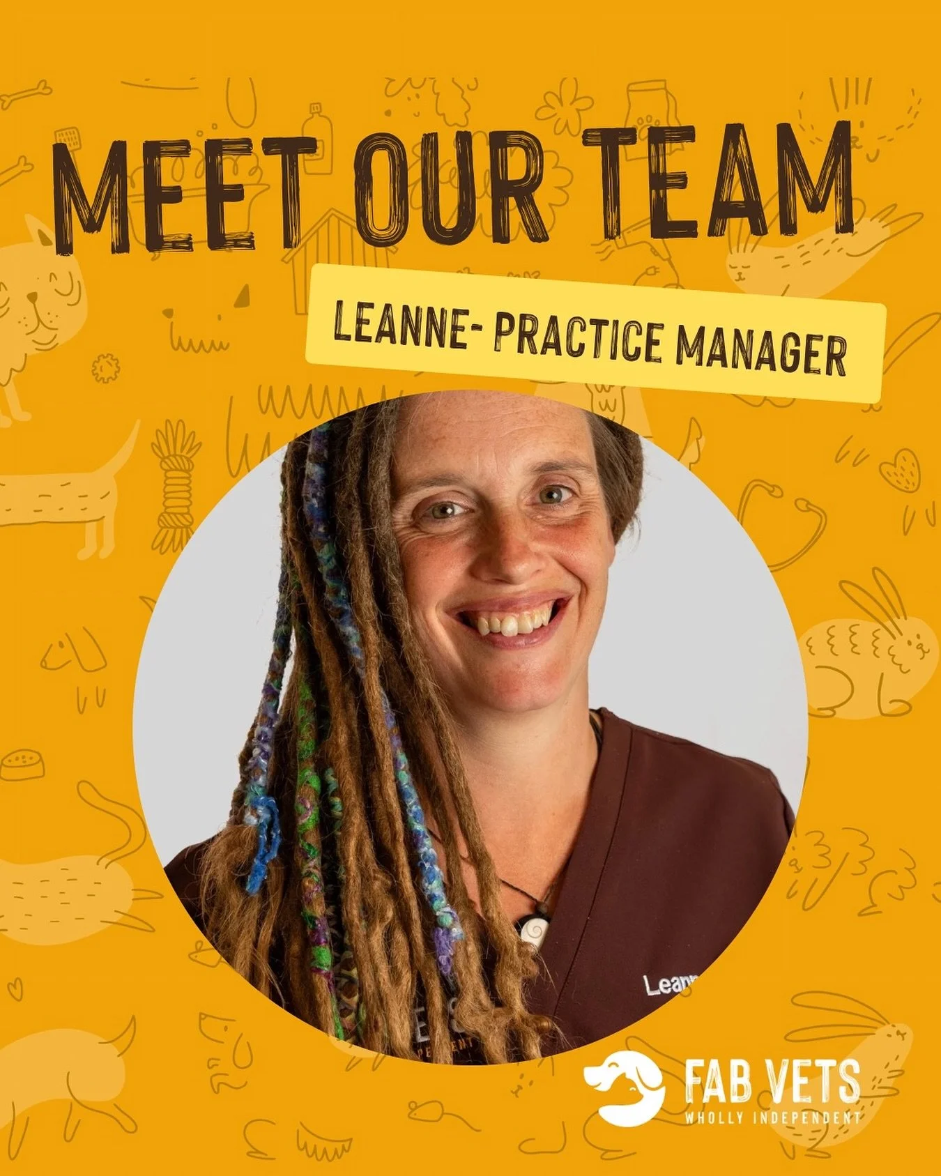 👋 Meet Leanne, our Practice Manager, RVN, resident organiser of chaos&hellip; and the woman who helps keep Fab running like clockwork (most of the time 😉).

With over 20 years of veterinary nursing experience, Leanne&rsquo;s done it all, from gener
