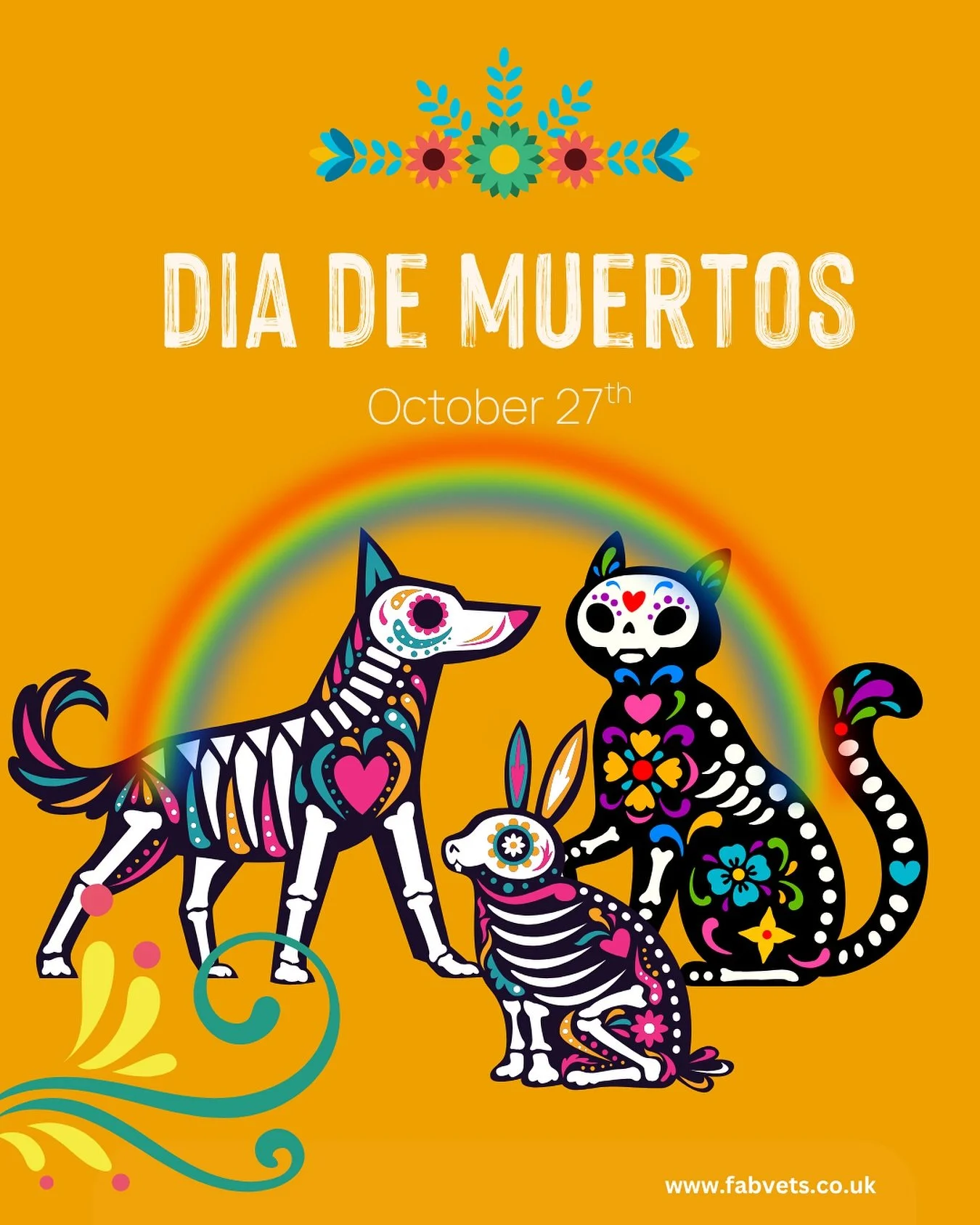 🌼🐾 D&iacute;a de Muertos &ndash; Remembering Our Pets Over the Rainbow Bridge 🐾🌼

Today, in Mexico and around the world, people celebrate D&iacute;a de Muertos, a day not of sadness, but of remembrance. A day to honour the lives of those we&rsquo