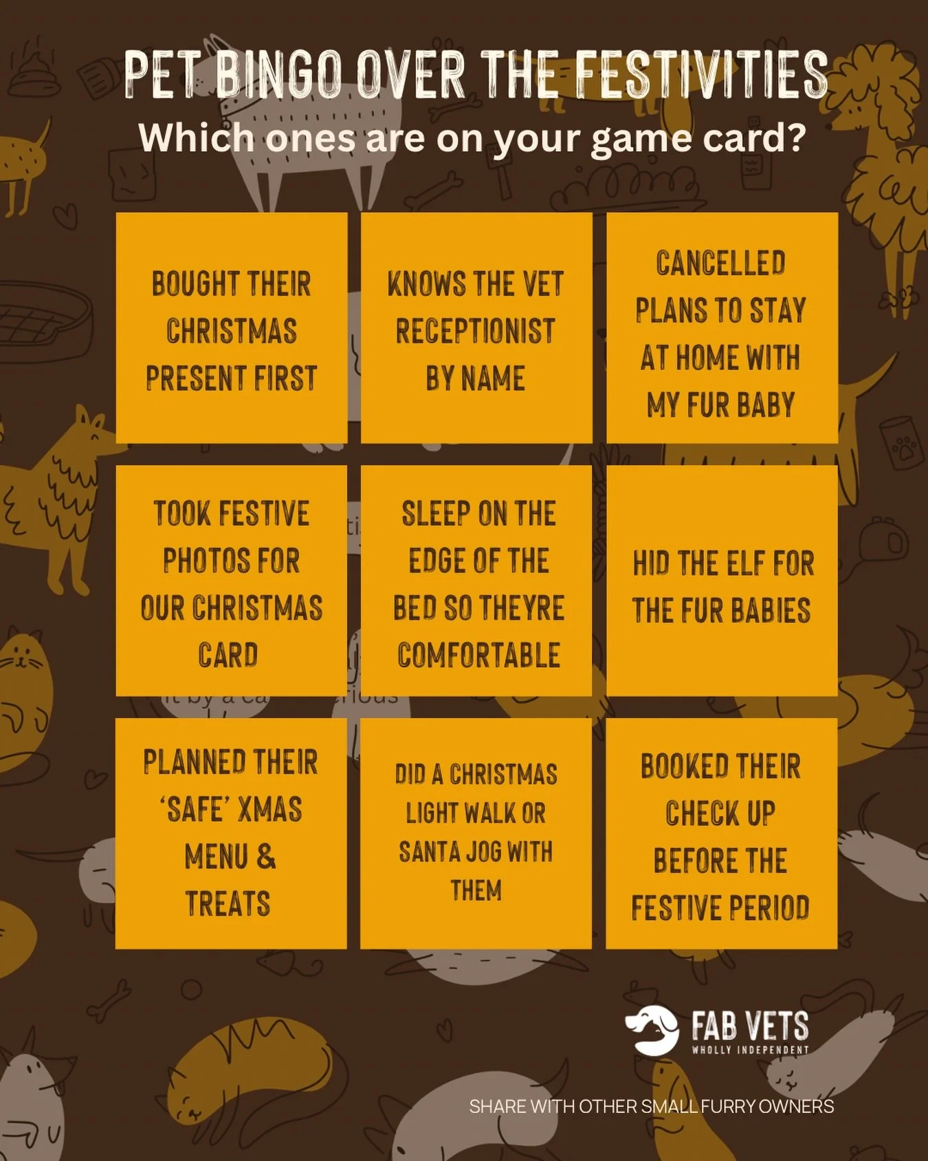 Be honest&hellip; how many squares are you ticking off?
Send this to the pet parent who definitely has a full house 🐾😂
(No judgement. We&rsquo;re all in this together.)