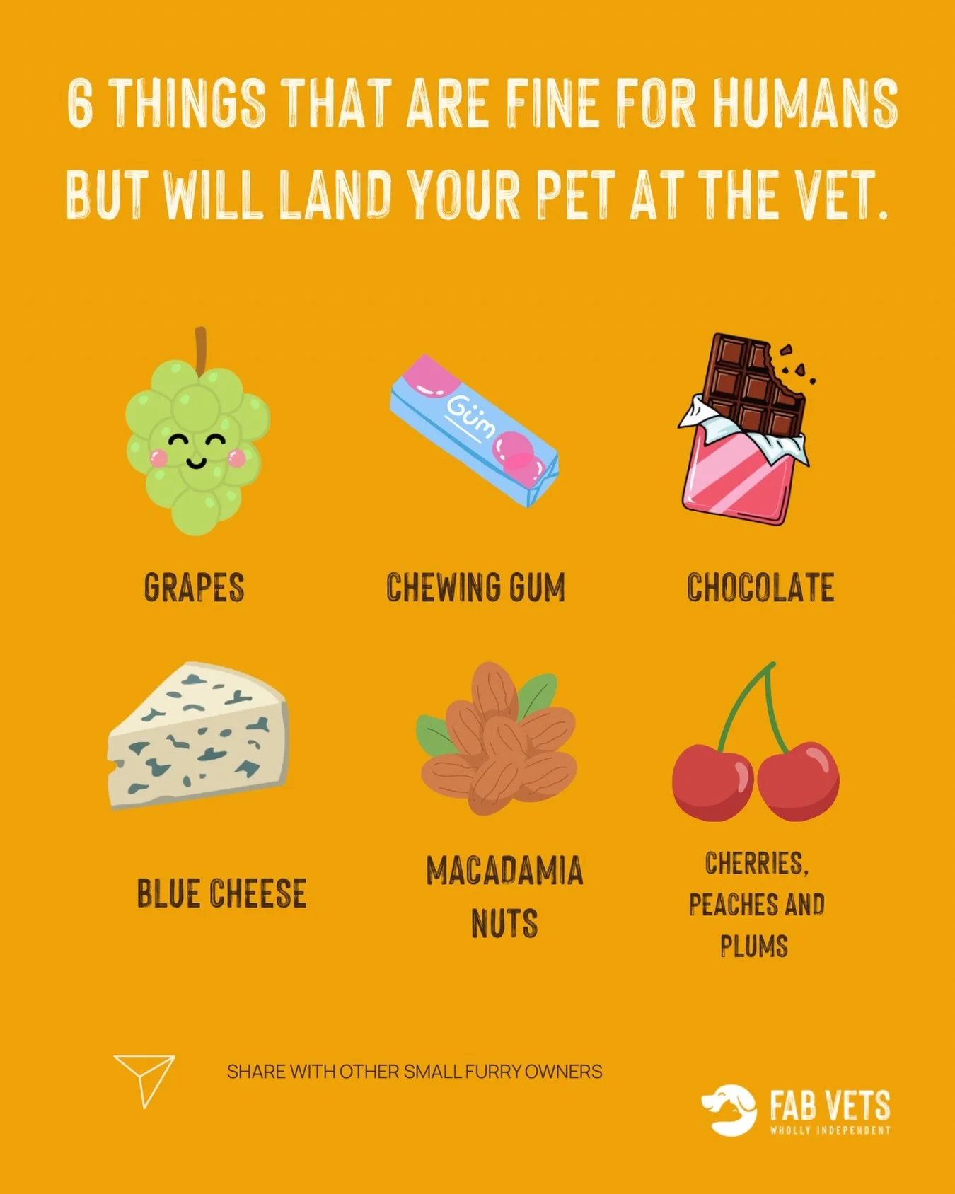 We see it more than you&rsquo;d think. 🐾

A grape off the kitchen counter. A piece of gum dropped on the floor. A square of chocolate left on the coffee table.

Completely harmless to you. Potentially a vet visit, or worse, for your pet.
Here are 6 