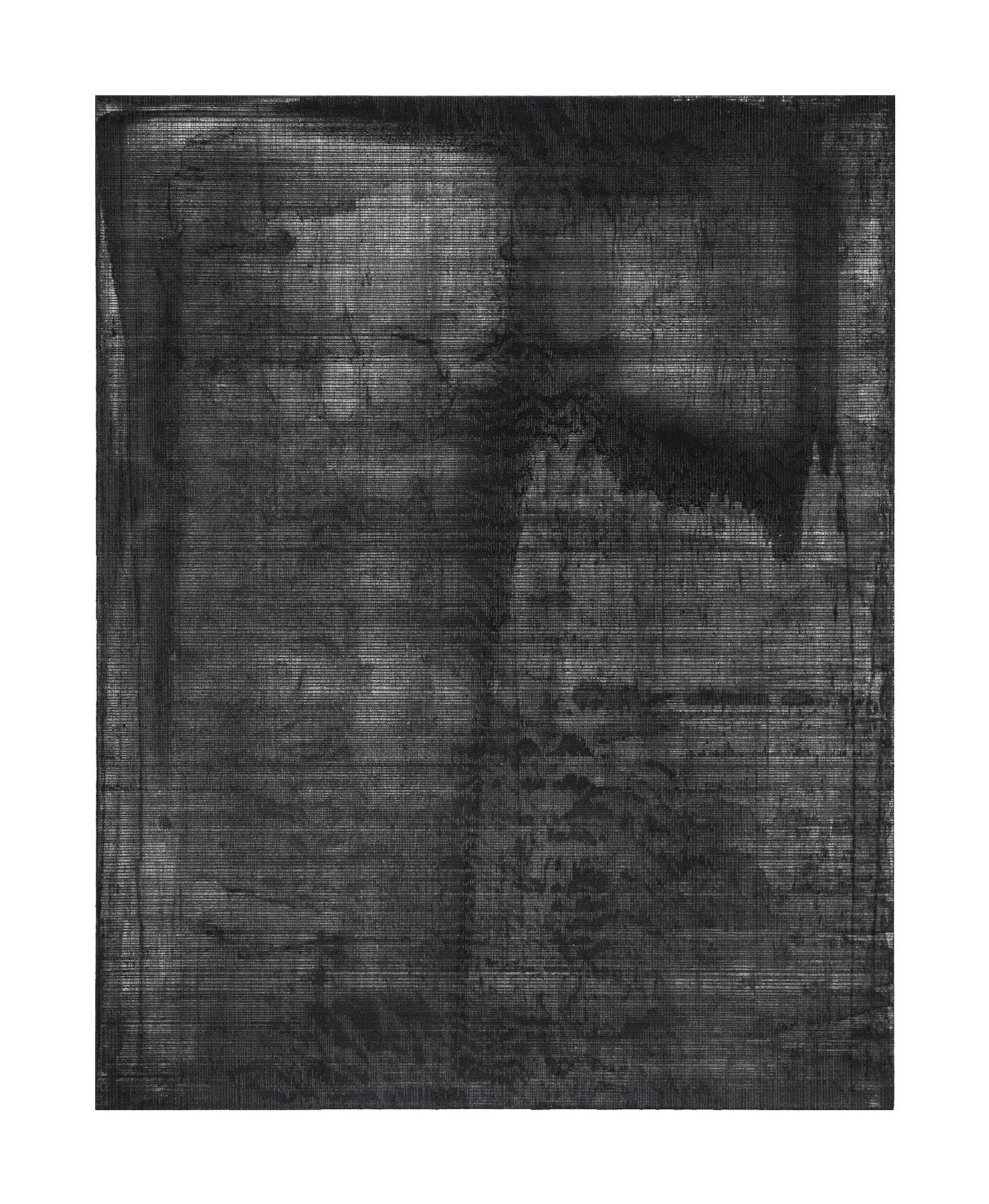Legible Earth (Tapestry) 3.1 | 2025 14" x 11", Graphite and California wildfire char on panel