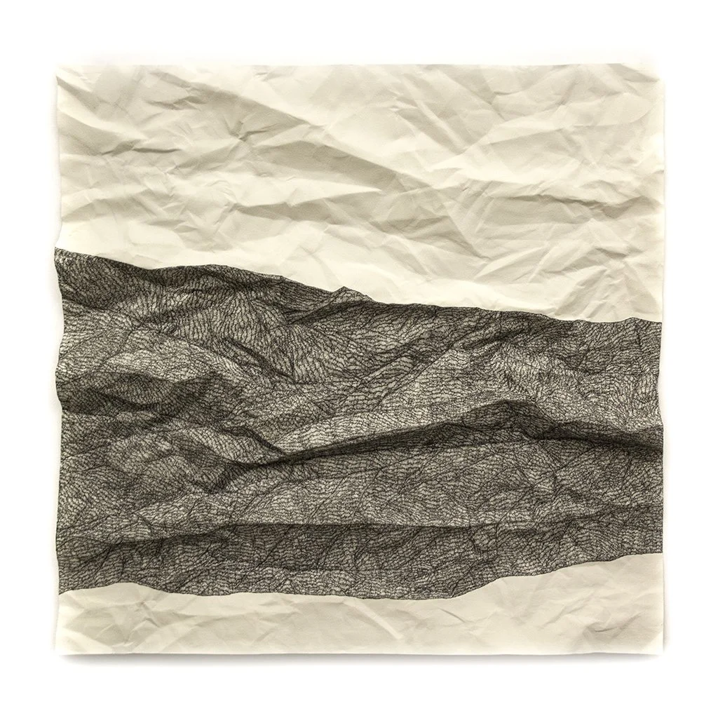 30" x 30" 2020-2022 | ink on crushed paper