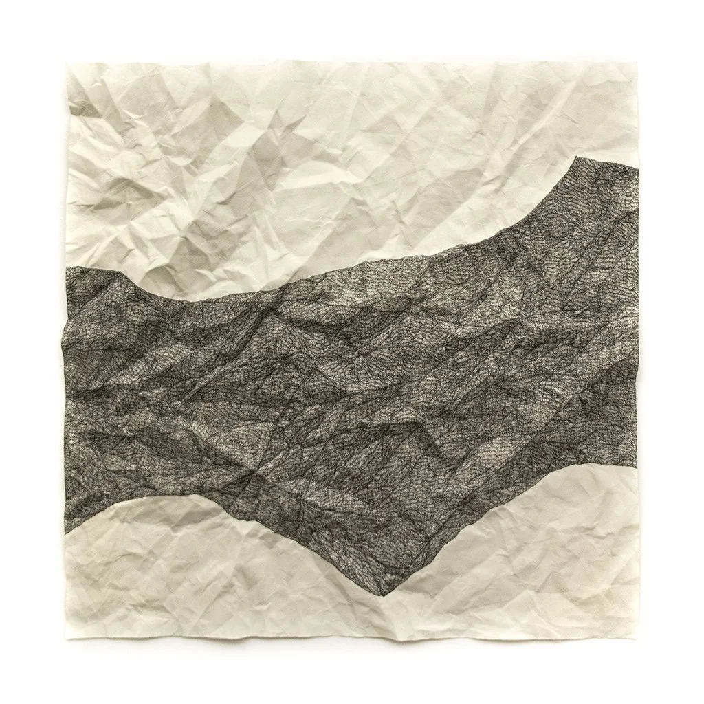 30" x 30" 2020-2022 | ink on crushed paper