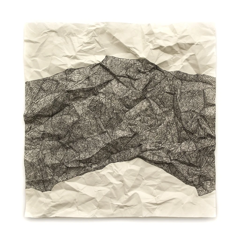 30" x 30" 2020-2022 | ink on crushed paper