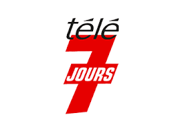 Logo de la chaîne télévisée 7 Jours, avec le texte 'télé' en noir stylisé et une grande barre rouge avec '7' et 'JOURS' en blanc.