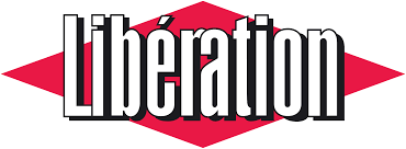Logo du journal Libération en noir, blanc et rouge.