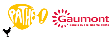 Logo de Pathé avec une bulle de dialogue jaune, et logo de Gaumont en rouge avec le slogan "depuis que le cinéma existe".