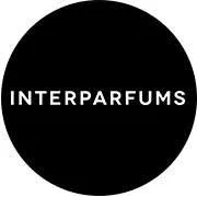 Logo noir rond avec le texte blanc 'INTERPARFUMS'