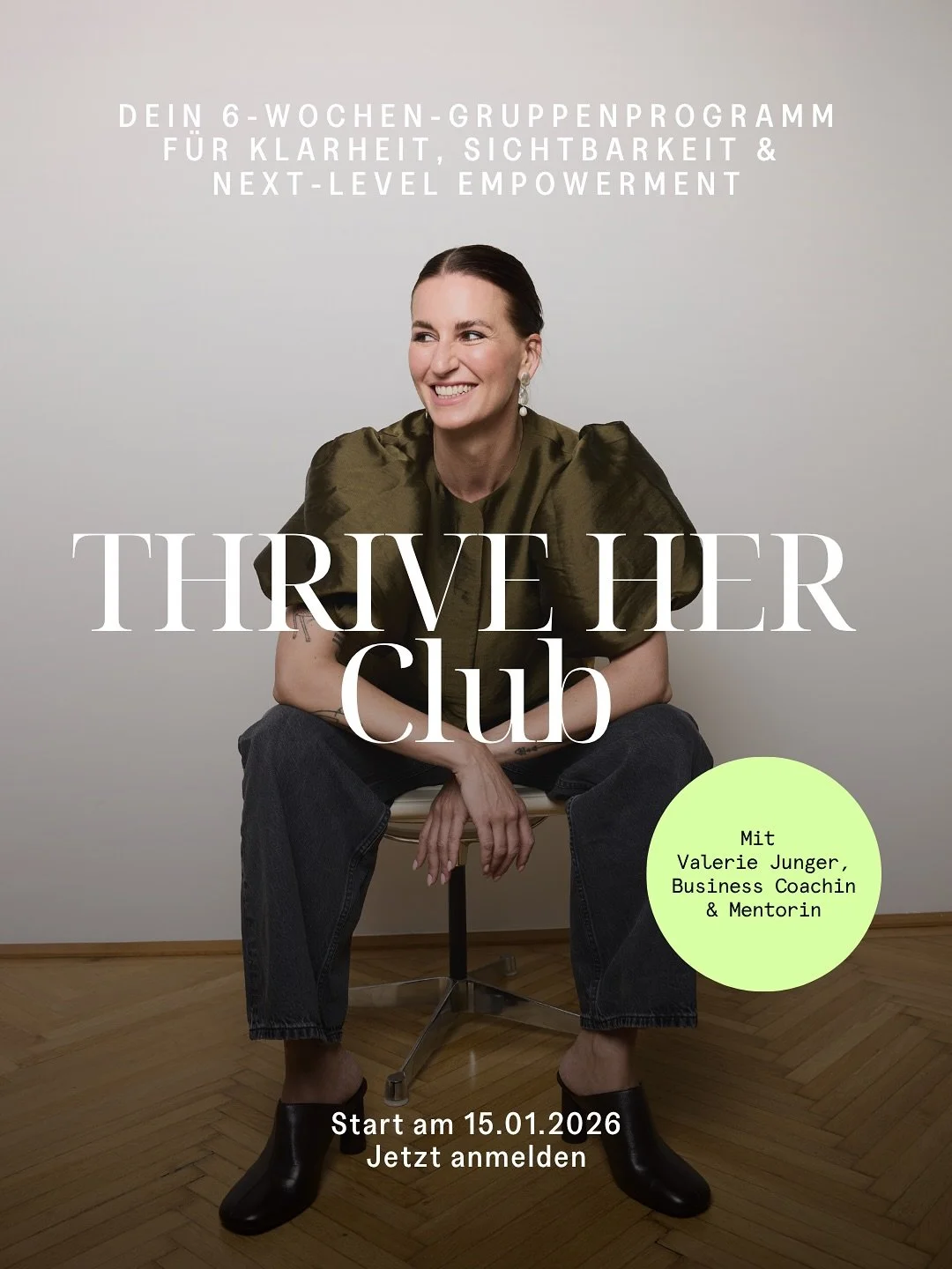 Viele Frauen, die zu mir kommen, sind fachlich stark &ndash; aber der n&auml;chste Schritt f&uuml;hlt sich unscharf an. Nach Elternzeit, nach einem Wechsel oder mitten in der Karriere. Im THRIVE HER Club bekommst du den Rahmen, in dem du deine Ausric