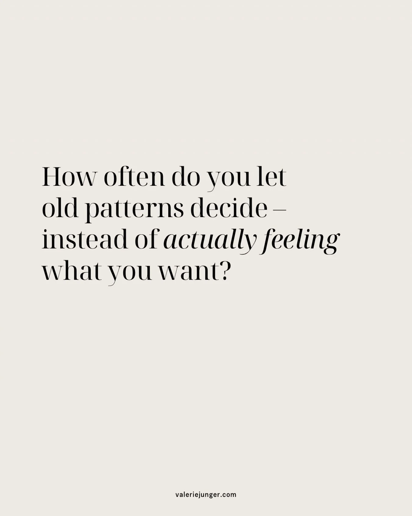 Most of us don&rsquo;t make decisions. Our patterns do.

The job you stayed in too long. The relationship you kept fixing. The version of yourself you kept shrinking.
Pause long enough to actually feel what you want &ndash; and everything starts to s