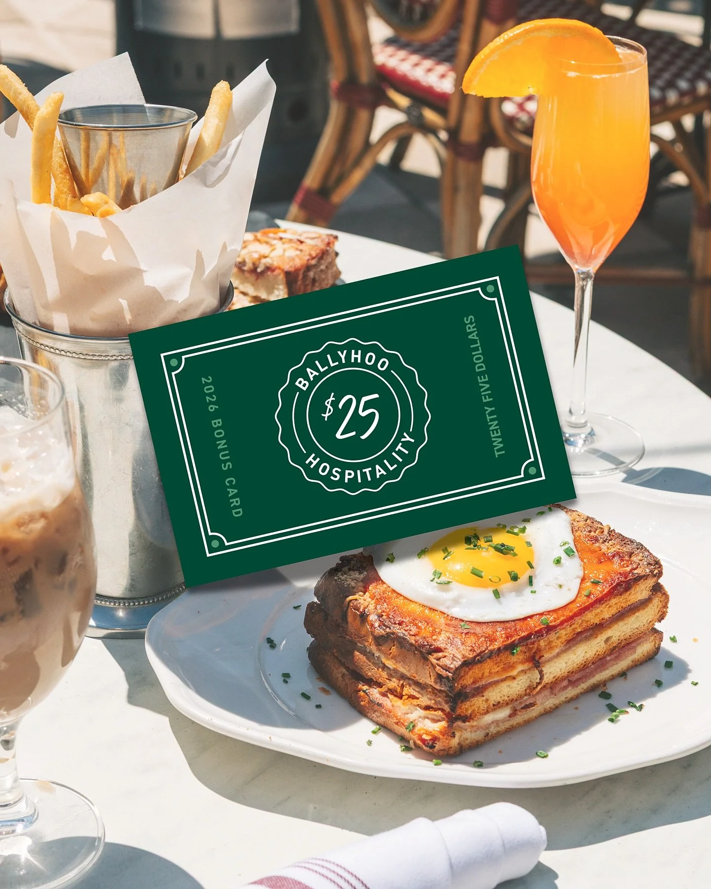 Spring bonus card season is back. 🌷

For every $100 you spend, enjoy $25 in bonus dining. Purchase April 15 through June 15.

Now available online and in store. Prefer something to gift? Stop into any of our locations for a physical card, or head to