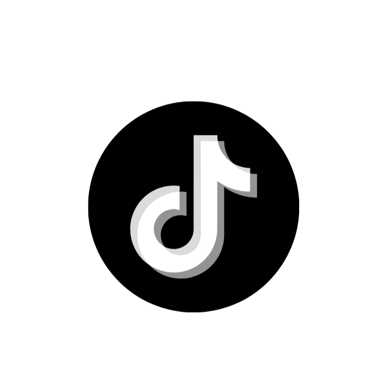 TikTok logo with black and white color scheme.