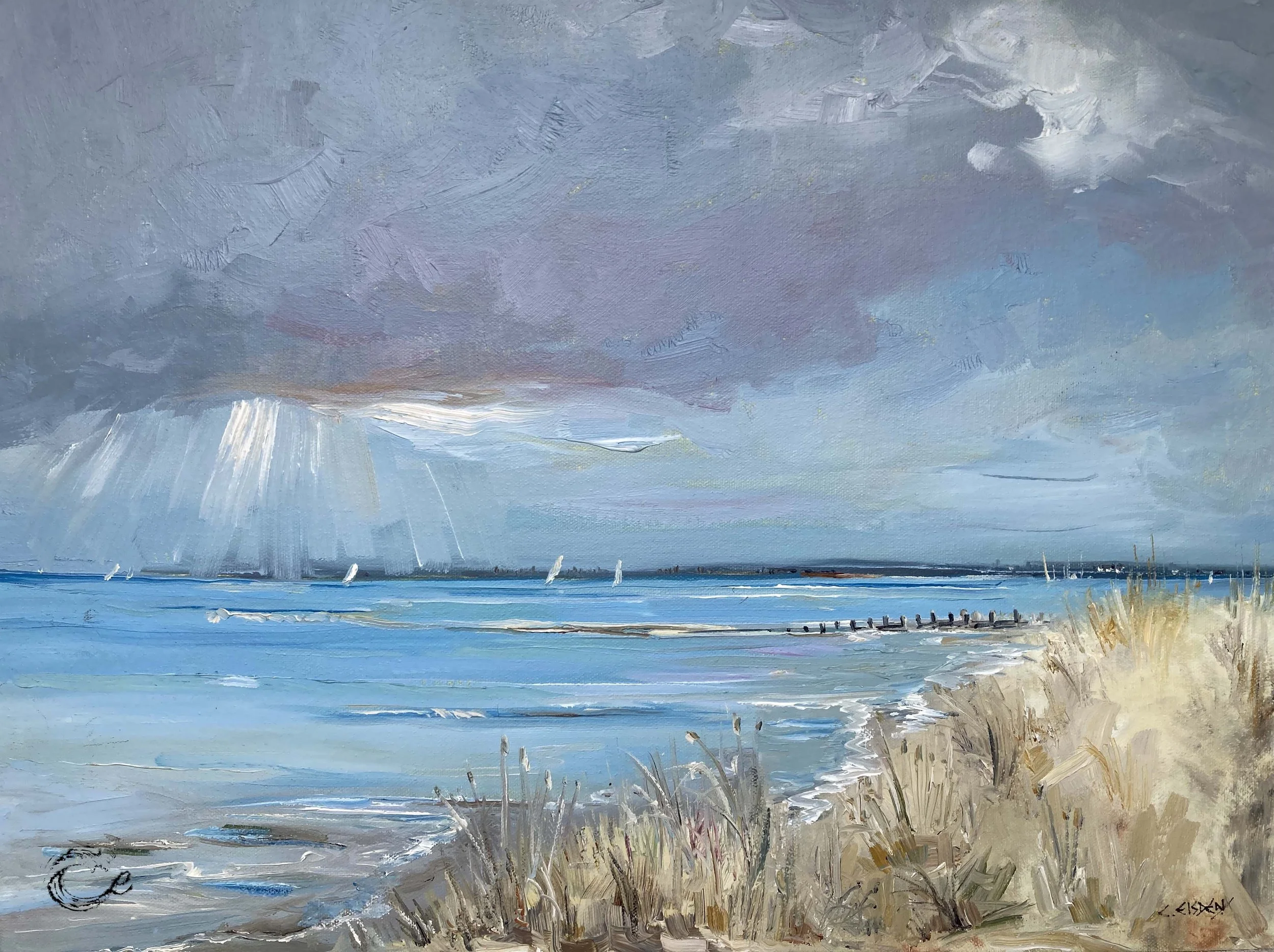 Storm over East Head - Original Seascape Oil Painting