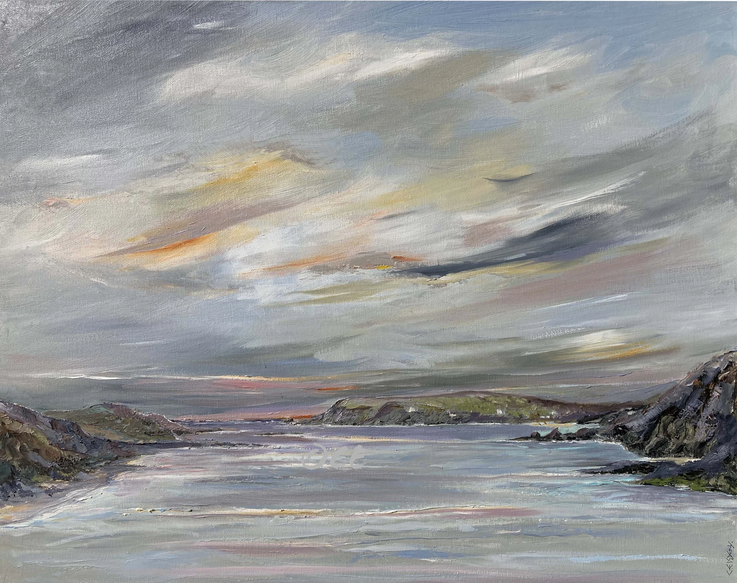Evening Light over Salcombe Estuary - Original Seascape Oil Painting