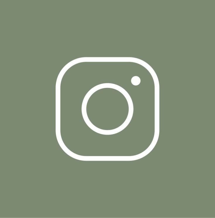 Instagram logo on a muted green background.