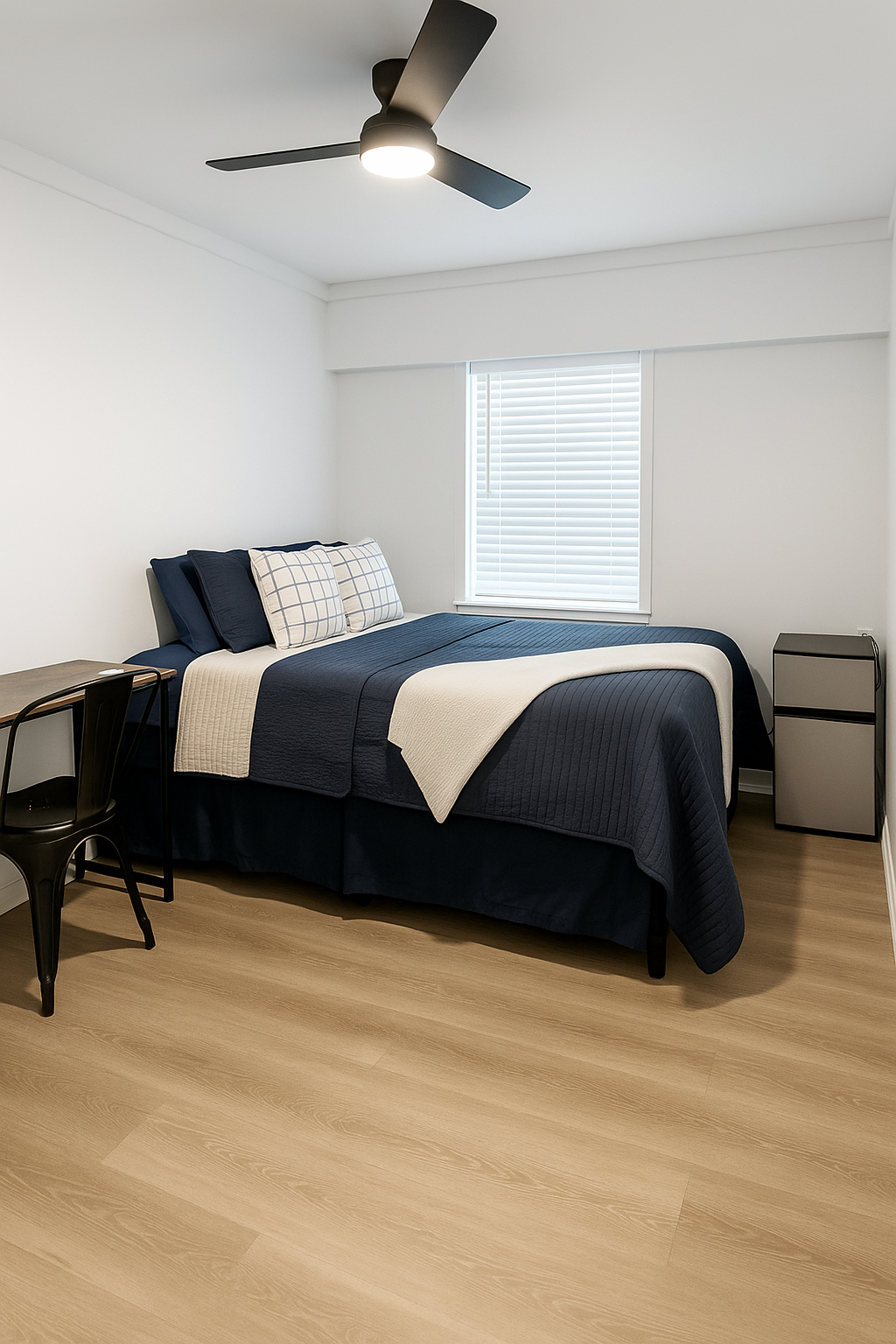 Alachua 04 - Small Queen Bedroom with dedicated desk and mini fridge