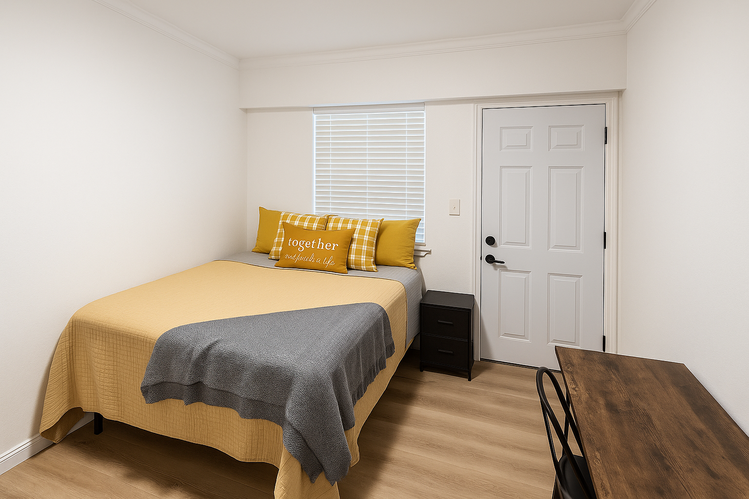 Alachua 05 - Small Queen Bedroom with a private entrance, dedicated desk and mini fridge