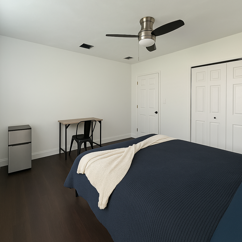 Alachua 02 - Large Queen Bedroom with dedicated desk and mini fridge