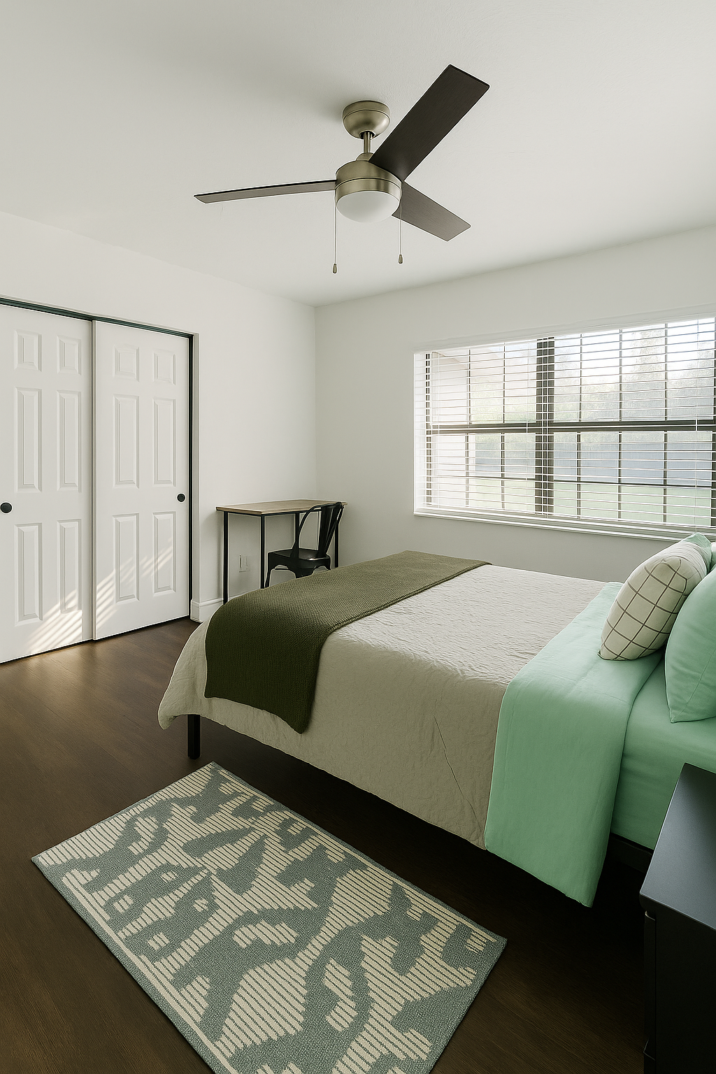 Alachua 01 - Large Queen Bedroom with Private Bathroom, dedicated desk and mini fridge