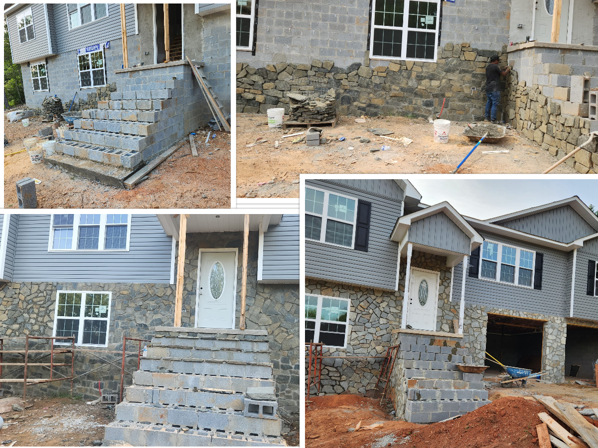 Progress of some masonry work.