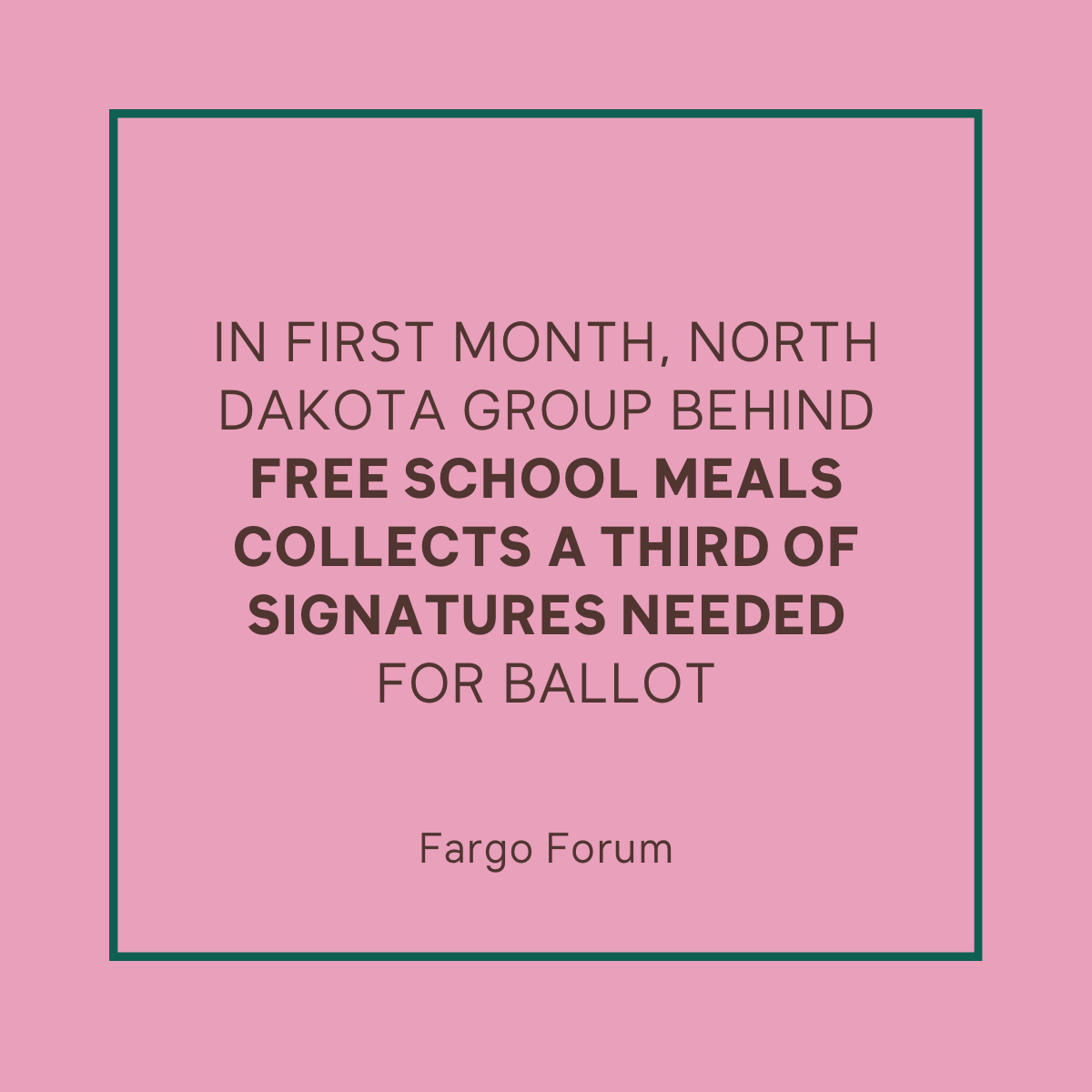 In first month, North Dakota group behind free school meals collects a third of signatures needed for ballot