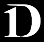 Black background with a large white letter 'D' in the center.