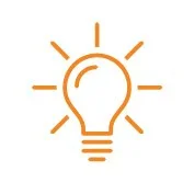 Simple illustration of a light bulb with rays emanating from it