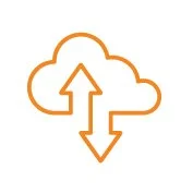 Cloud icon with upward and downward arrows indicating upload and download