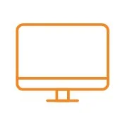 A computer monitor with an orange outline