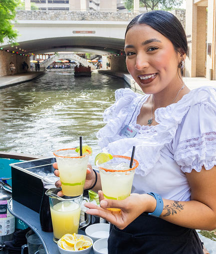 Waitress Holding Margarita