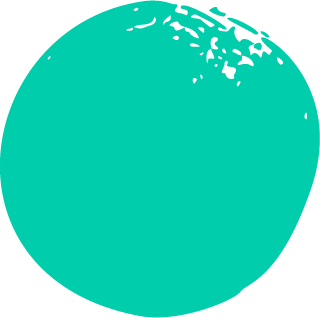 A teal-colored, irregularly shaped object with a textured, darker area at the top.