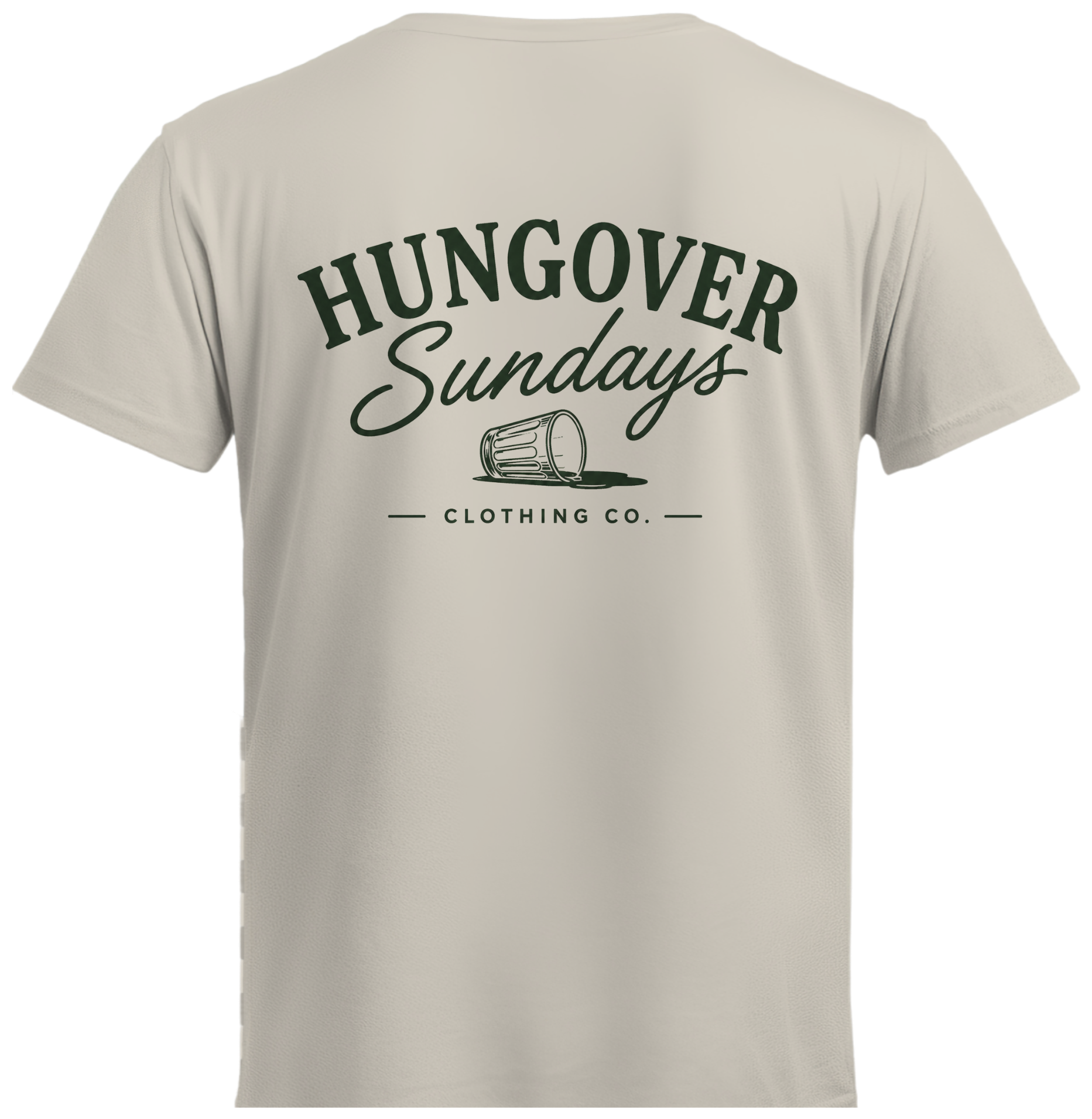 Hungover Sundays -  Clothing Company - tipped over, whiskey glass