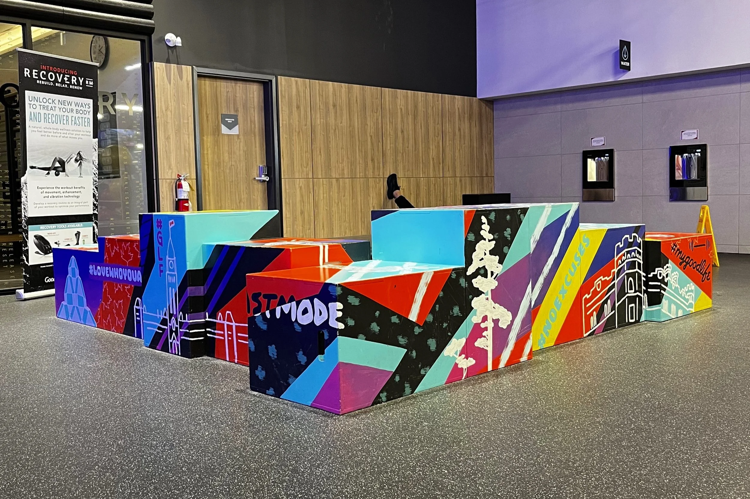 Goodlife Fitness Ottawa | Jump boxes and mural