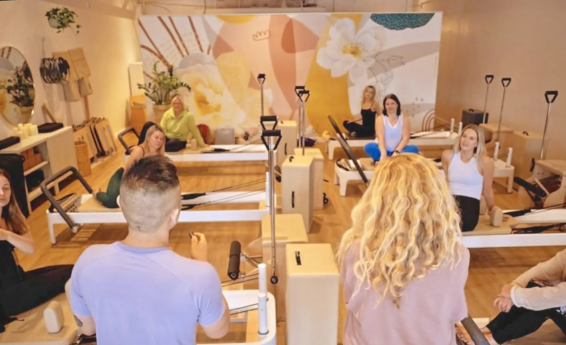 Grounded Pilates Burlington | Indoor studio mural