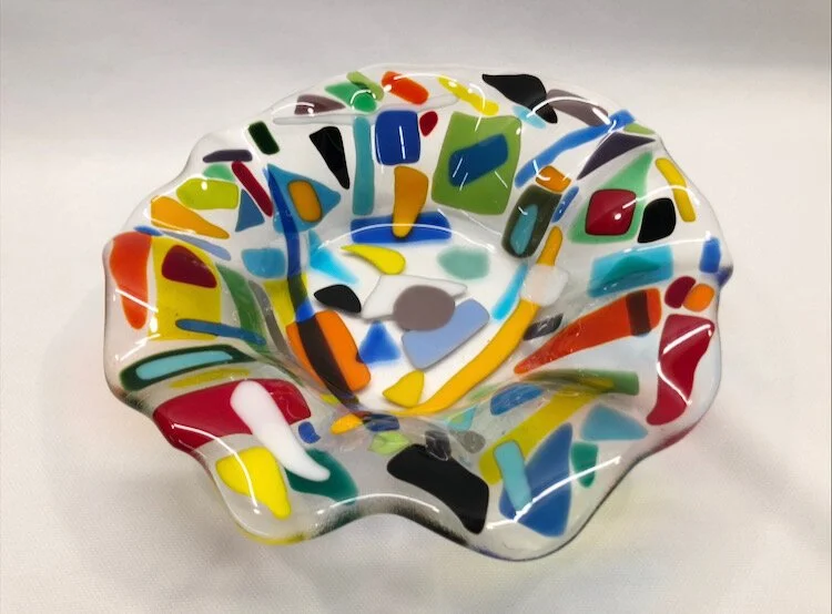Fused Glass Ruffle Dish