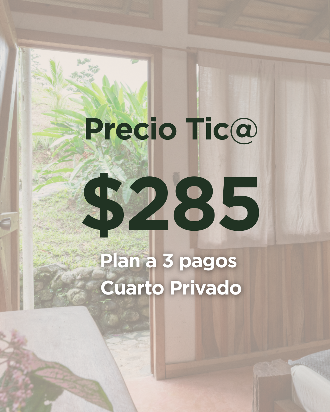 Plan a 3 pagos cuarto privado