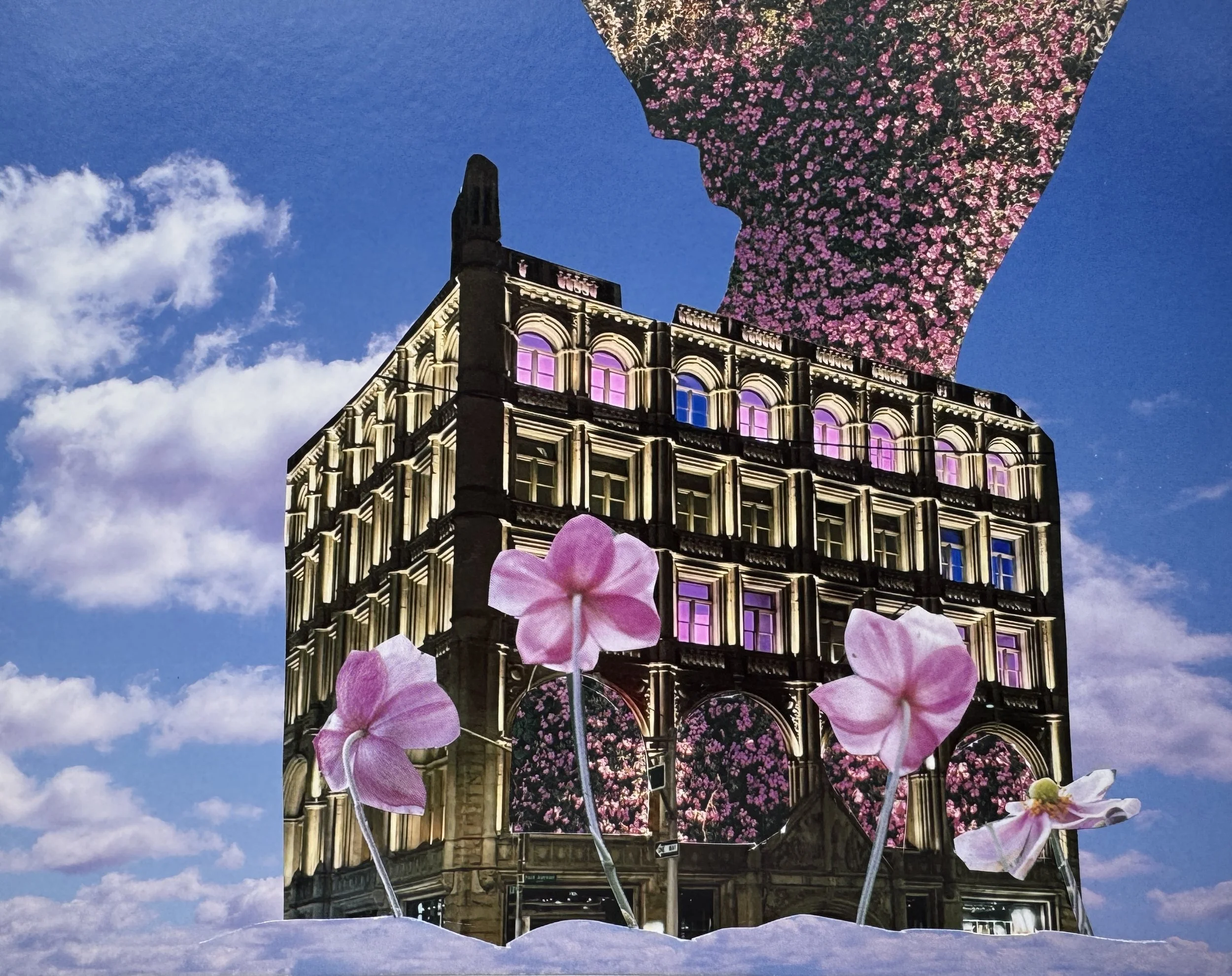 "Up in smoke," built on a photo I took of a building in the Flatiron, NYC