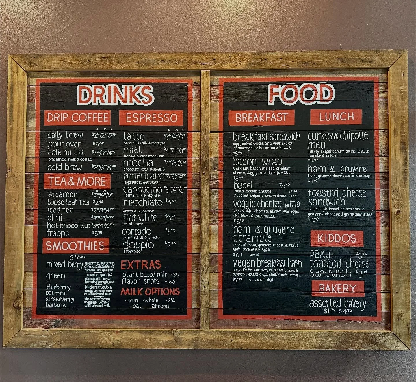 i recently got the lovely chance to revamp the menu board at True Coffee in Monona!!! It was SUCH a fun project and everyone at @trueroasters is wonderful (and the honey lavender lattes are the best in my opinion) &lt;3

#menuart #signart #madisonwi 