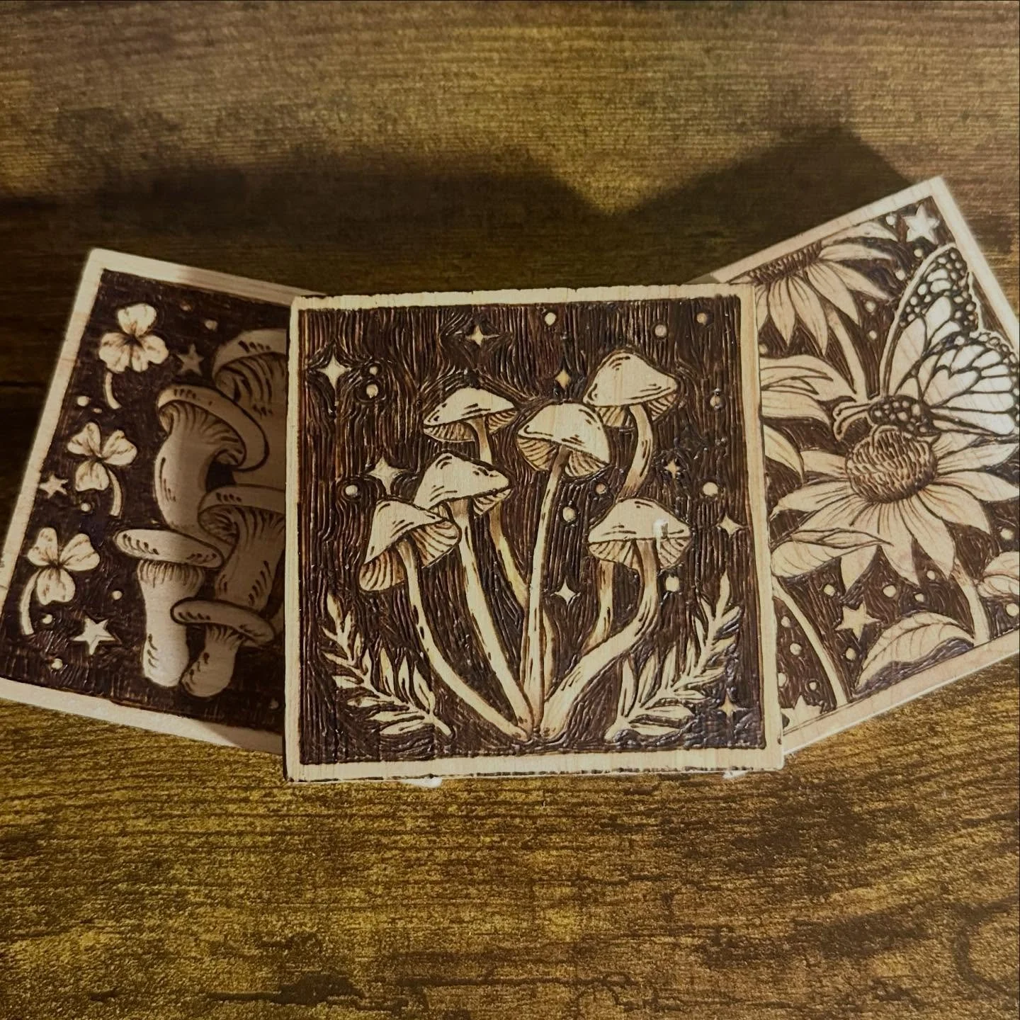 last part i swear <3 i am thrilled with how these turned out AND I got to use my brand new woodburning tool so here&rsquo;s to 2026 and more new art :)