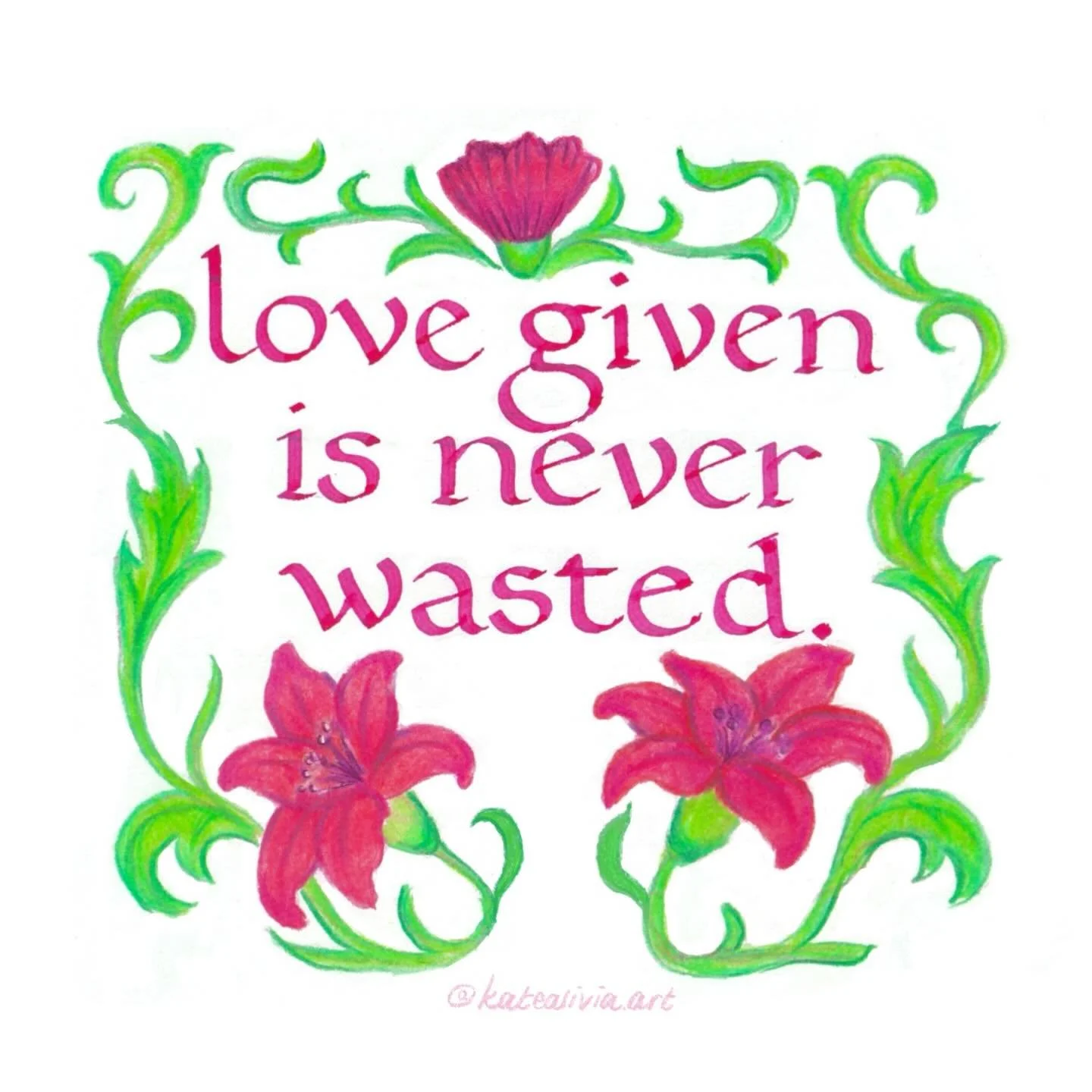 calligraphy and colored pencils scanned into a cute little sticker format :) i love multimedia it&rsquo;s great