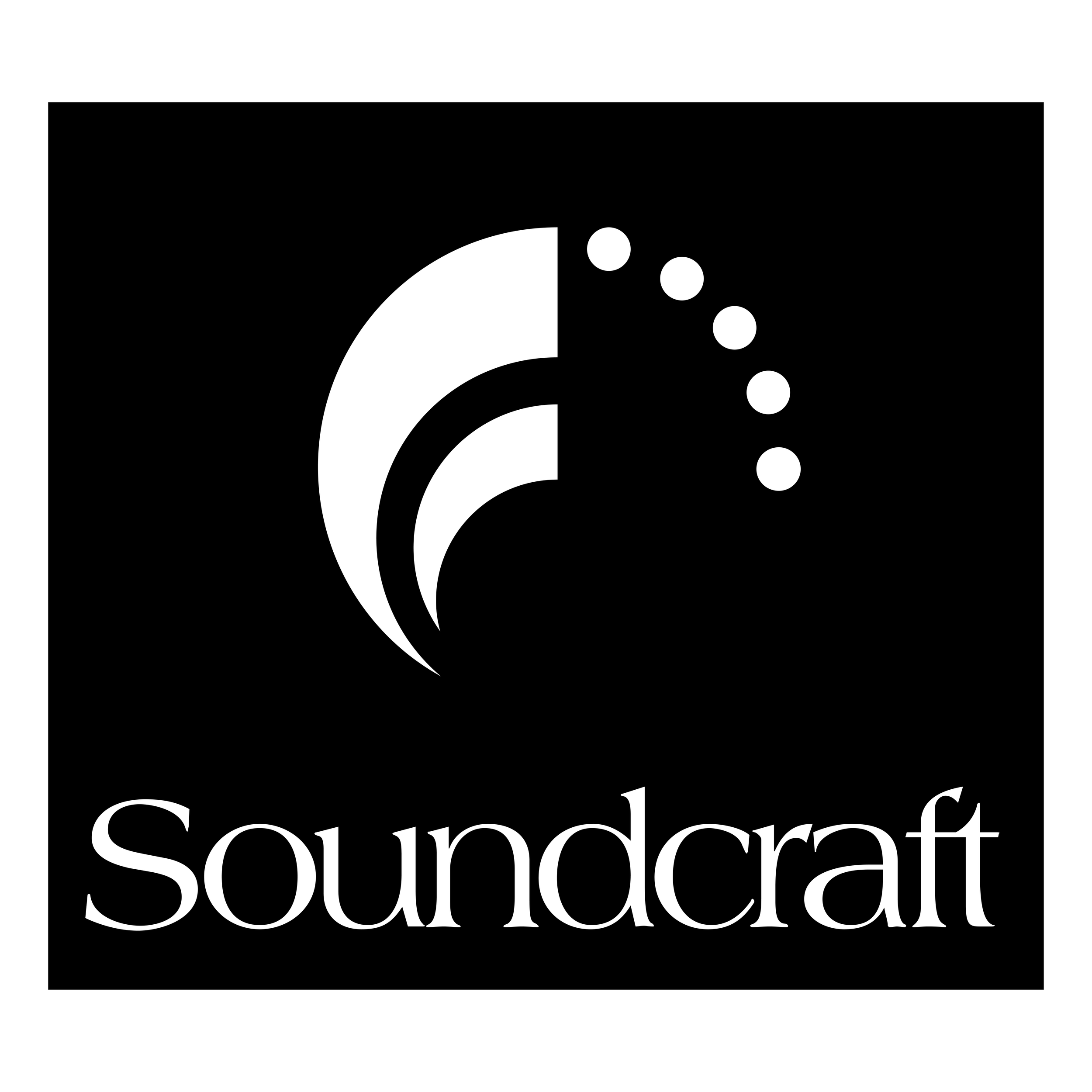 Soundcraft logo in black and white with a stylized speaker icon